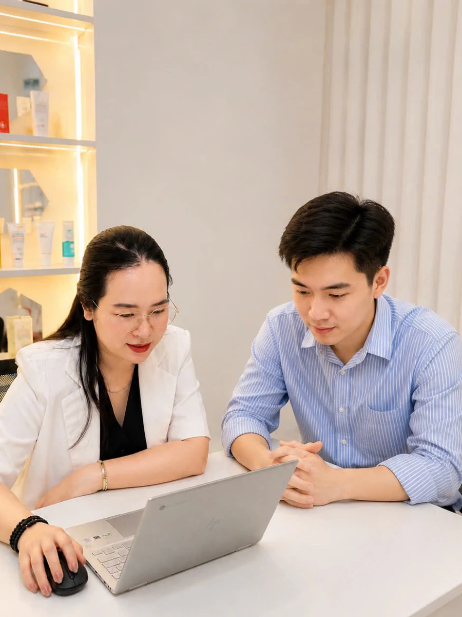 Chuyên viên Mây Spa tư vấn khách